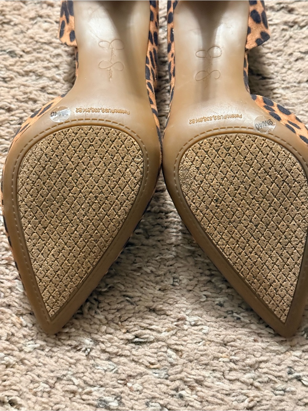Jessica Simpson Leopard Print Pointed-Toe Pumps - Tan/Black - Picture 6 of 6